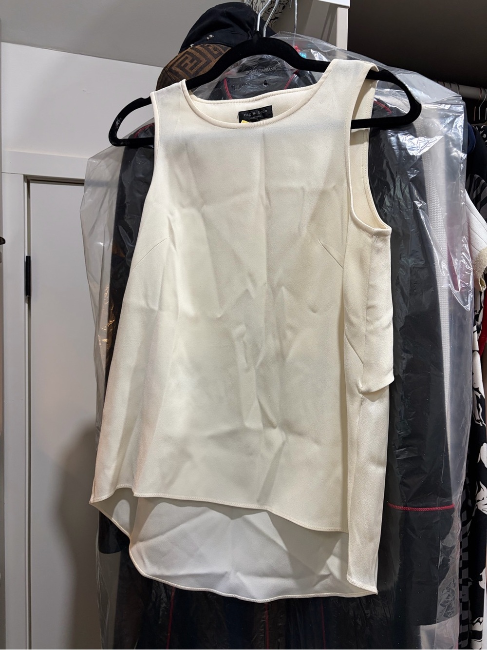 Rag & Bone Women’s Sleeveless Cream Layered Tank Top